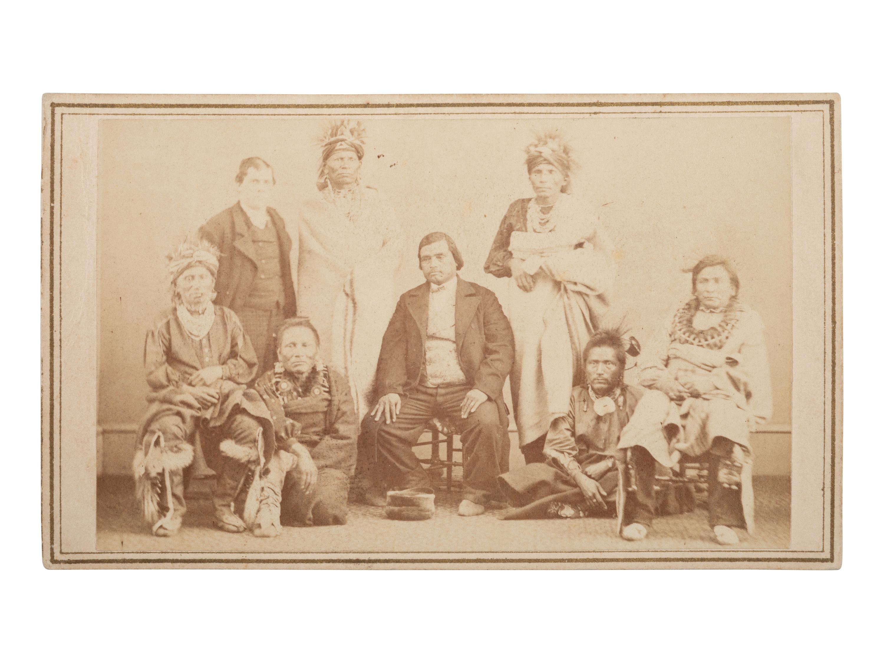 GARDNER, Alexander (1821-1882), photographer. CDV of the Sauk and Fox delegation. Washington, DC: Philip & Solomons, February 1867.