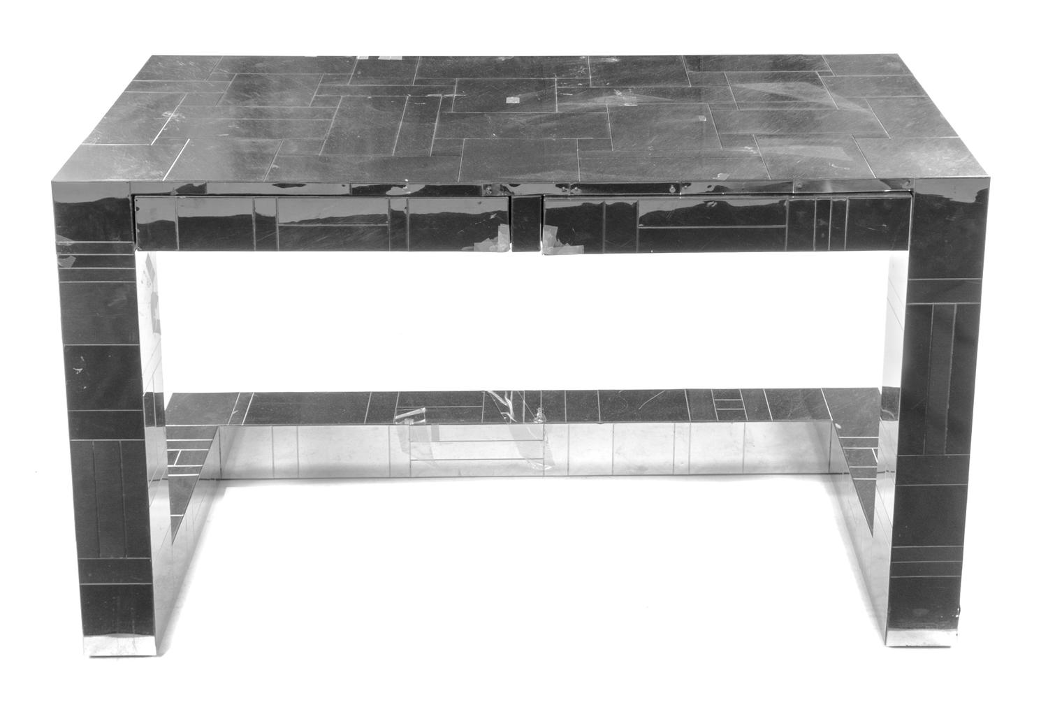 A Paul Evans Cityscape Desk Height 29 1/2 x width 48 x depth 20 inches.