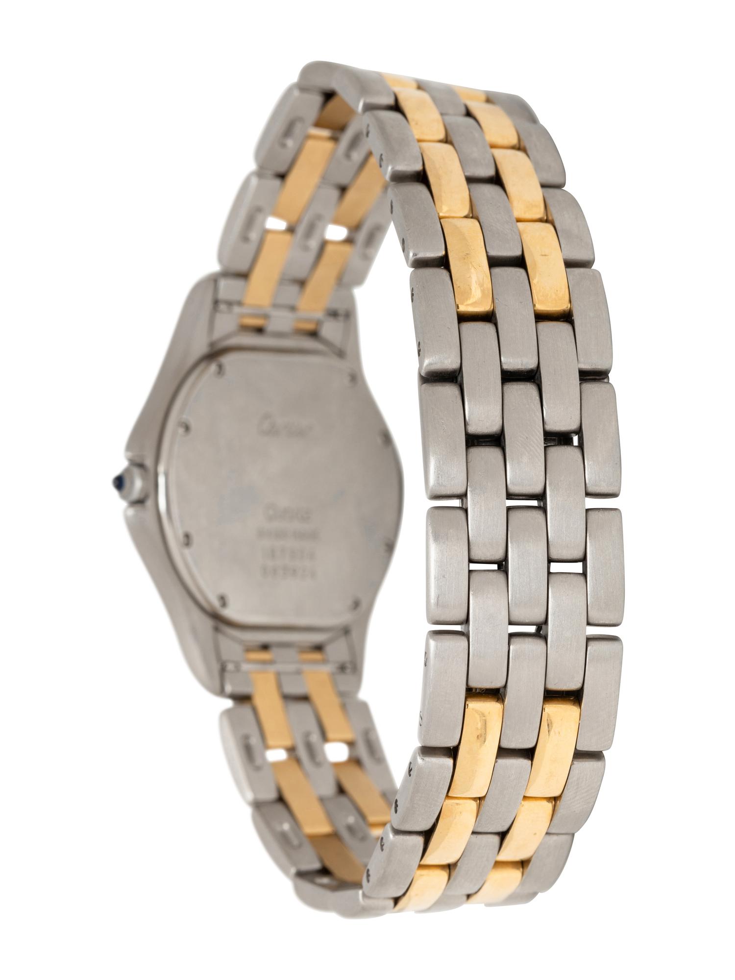 CARTIER, REF. 187904 YELLOW GOLD AND STAINLESS STEEL 'COUGAR' WATCH