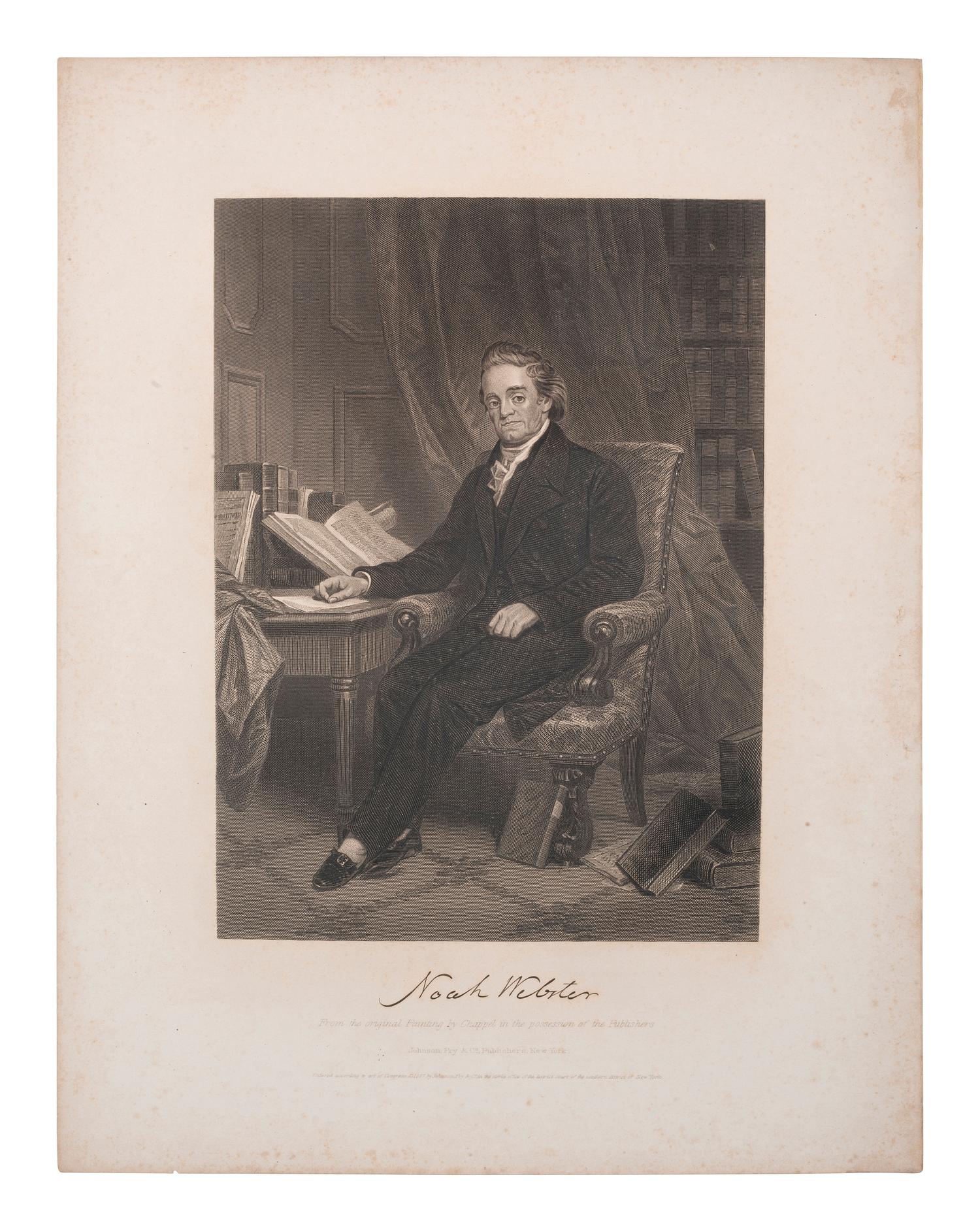 WEBSTER, Noah (1758-1843). Autograph letter signed ("N Webster"). Amherst, 24 October 1814.