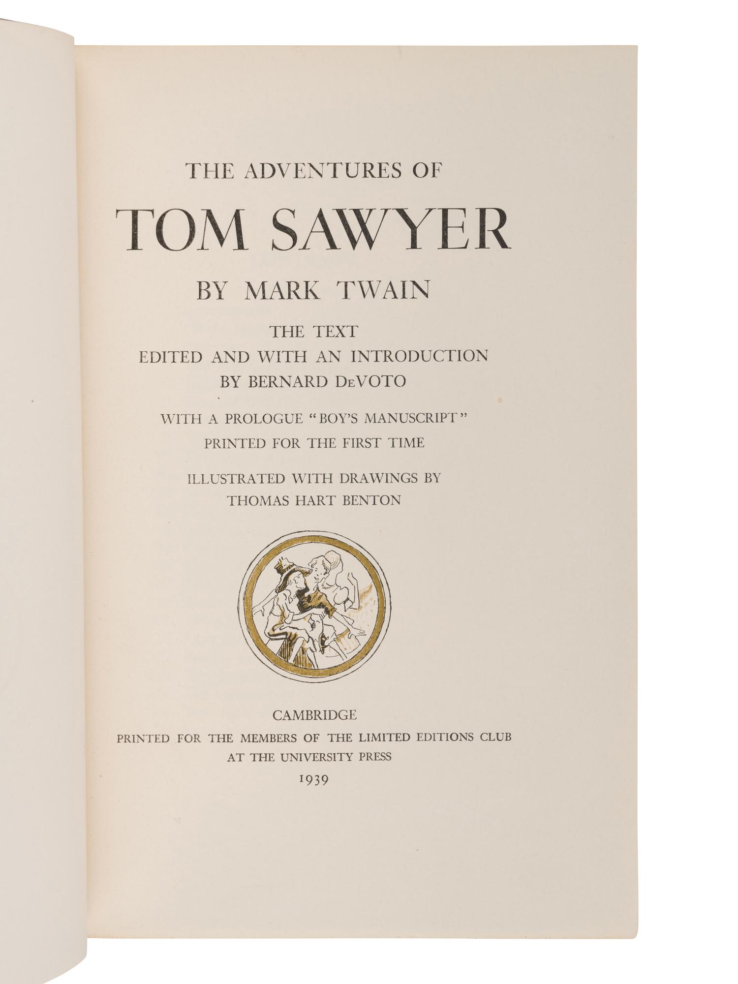 CLEMENS, Samuel L. ("Mark Twain") (1835-1910). Adventures of Huckleberry Finn . New York: The Limited Editions Club, 1942.