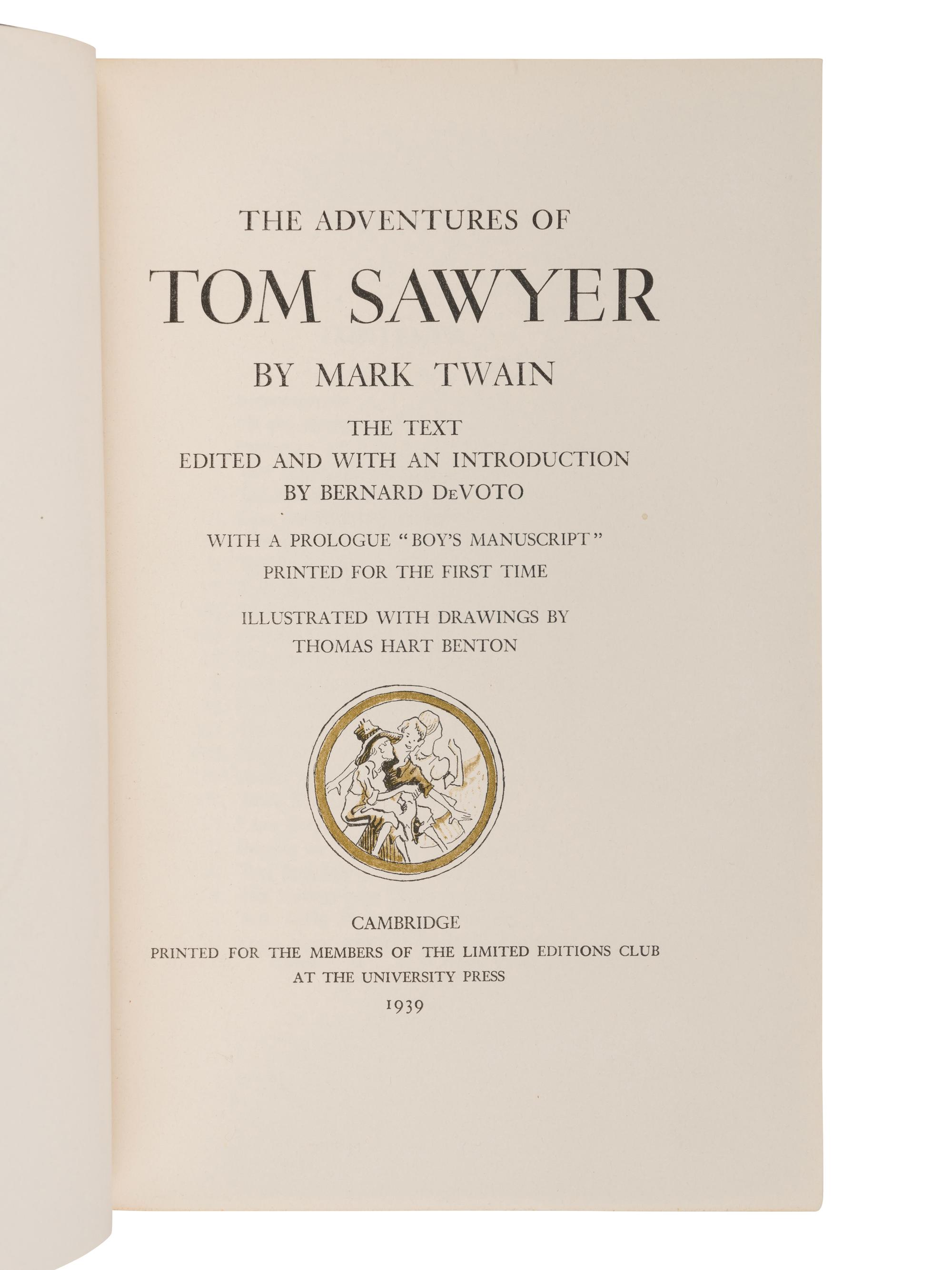 CLEMENS, Samuel L. ("Mark Twain") (1835-1910). Adventures of Huckleberry Finn . New York: The Limited Editions Club, 1942.