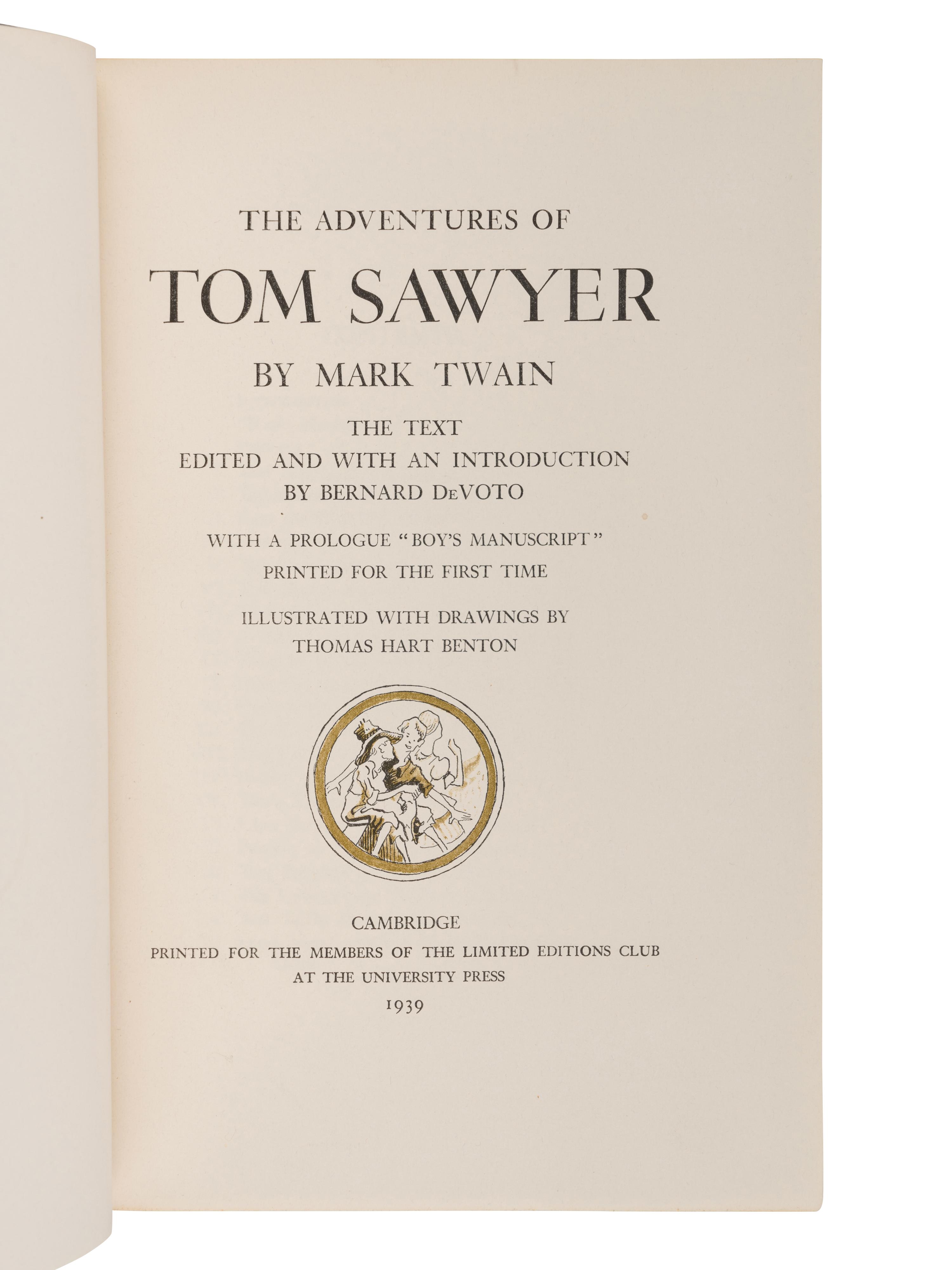 CLEMENS, Samuel L. ("Mark Twain") (1835-1910). Adventures of Huckleberry Finn . New York: The Limited Editions Club, 1942.