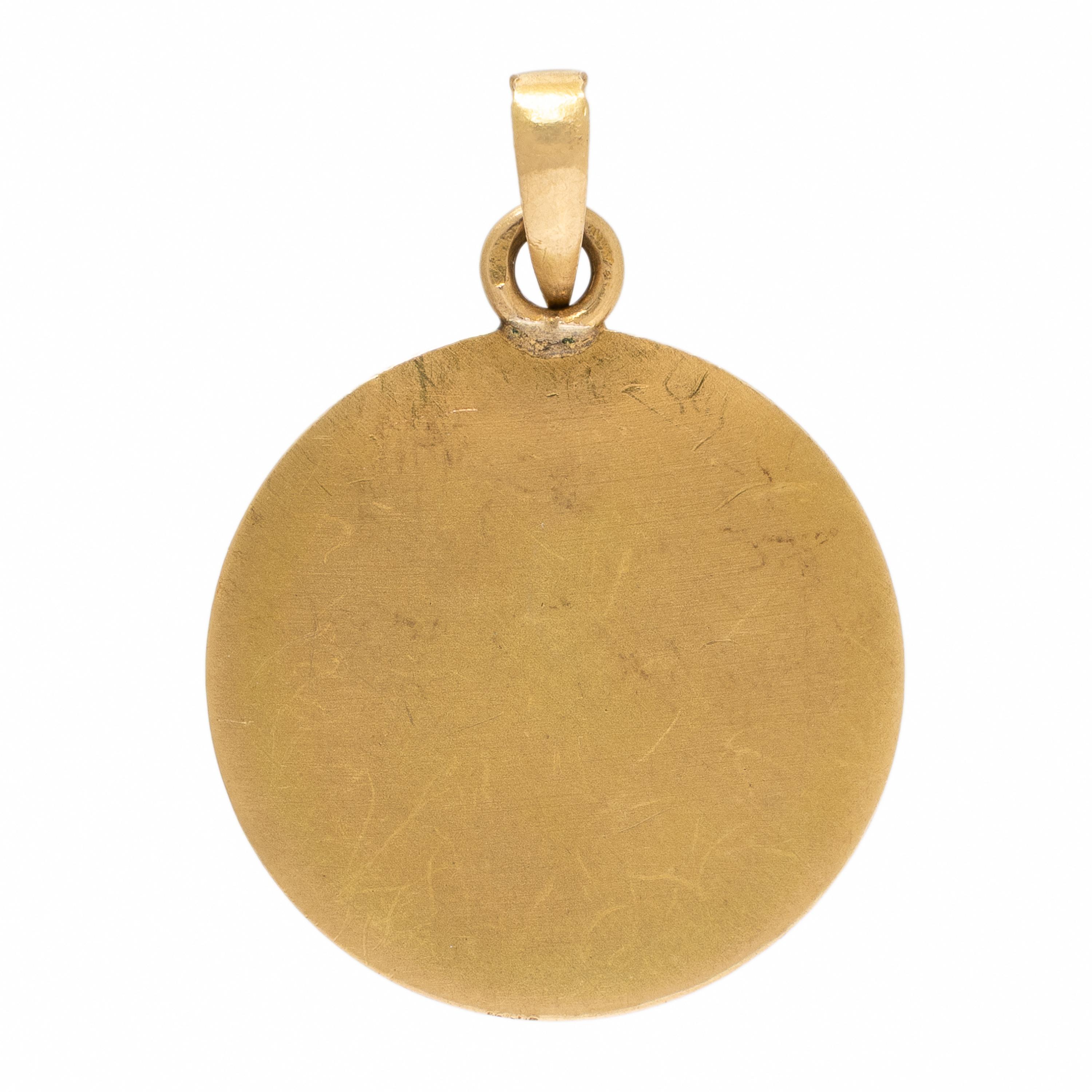 Augis, French, Yellow Gold, Ruby, and Diamond 'Plus Qu'Hier' Pendant