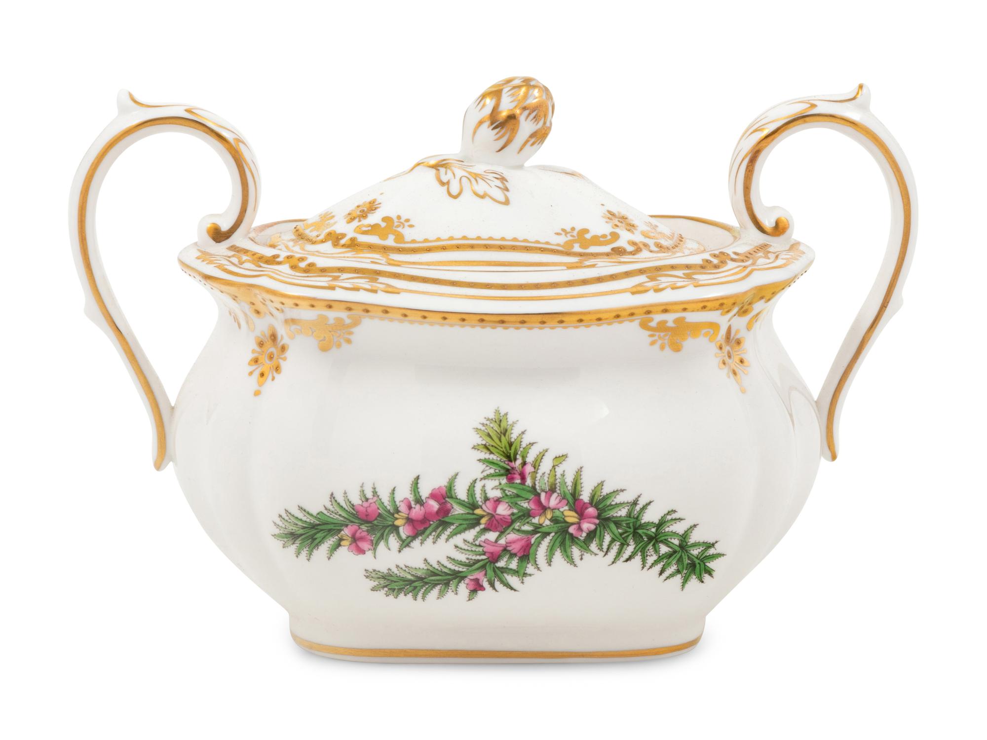 A Spode Stafford Flowers Porcelain Four-Piece Tea and Coffee Service