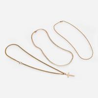 Collection of Three 14K Yellow Gold Chains and Pendant