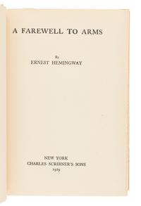HEMINGWAY, Ernest (1899-1961). A Farewell To Arms. New York: Charles Scribner's Sons, 1929 .