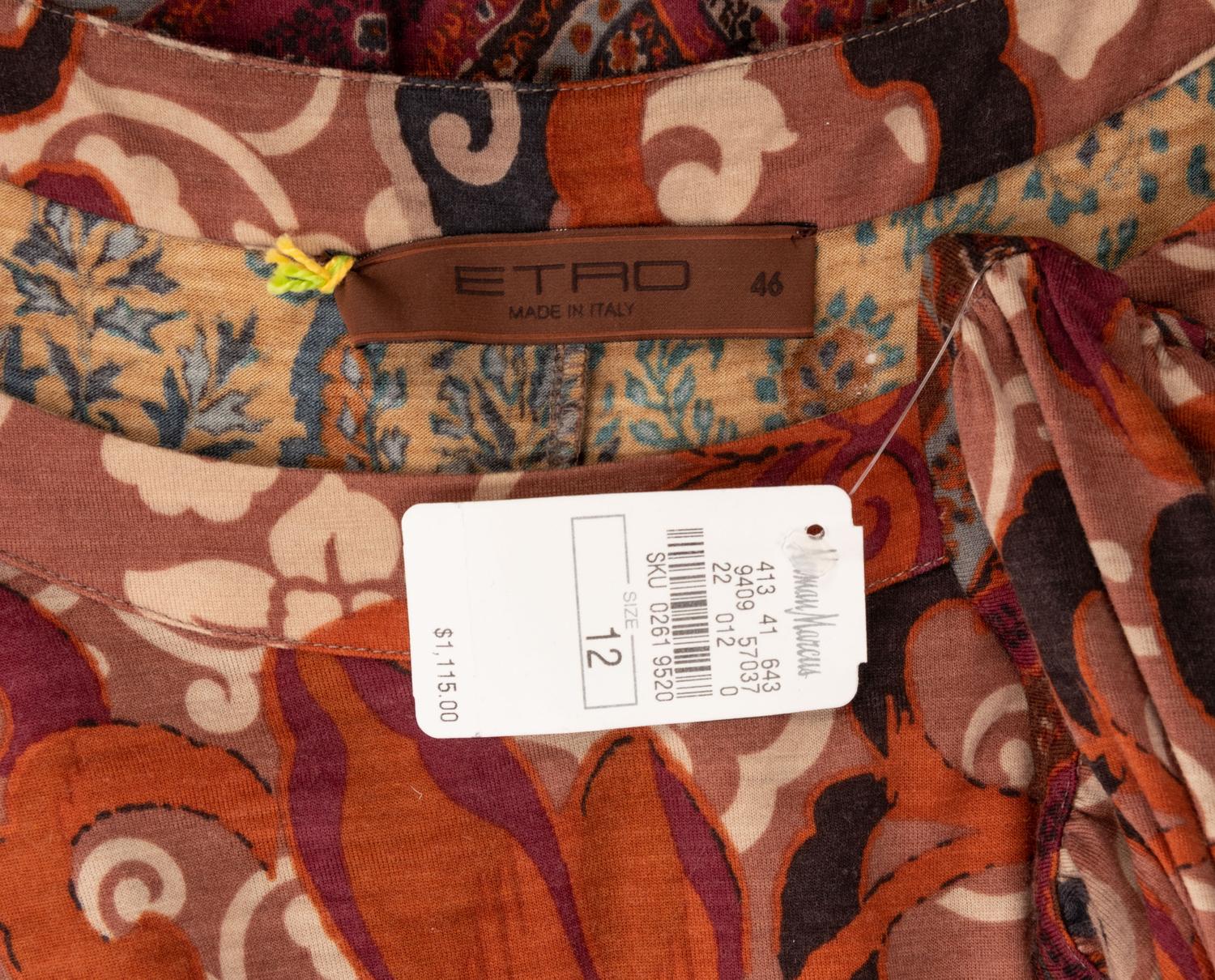 Five Etro Pieces: Two Jackets, Two Knit Dresses, One Knit Top