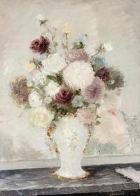 Still Life with Woman and Flowers