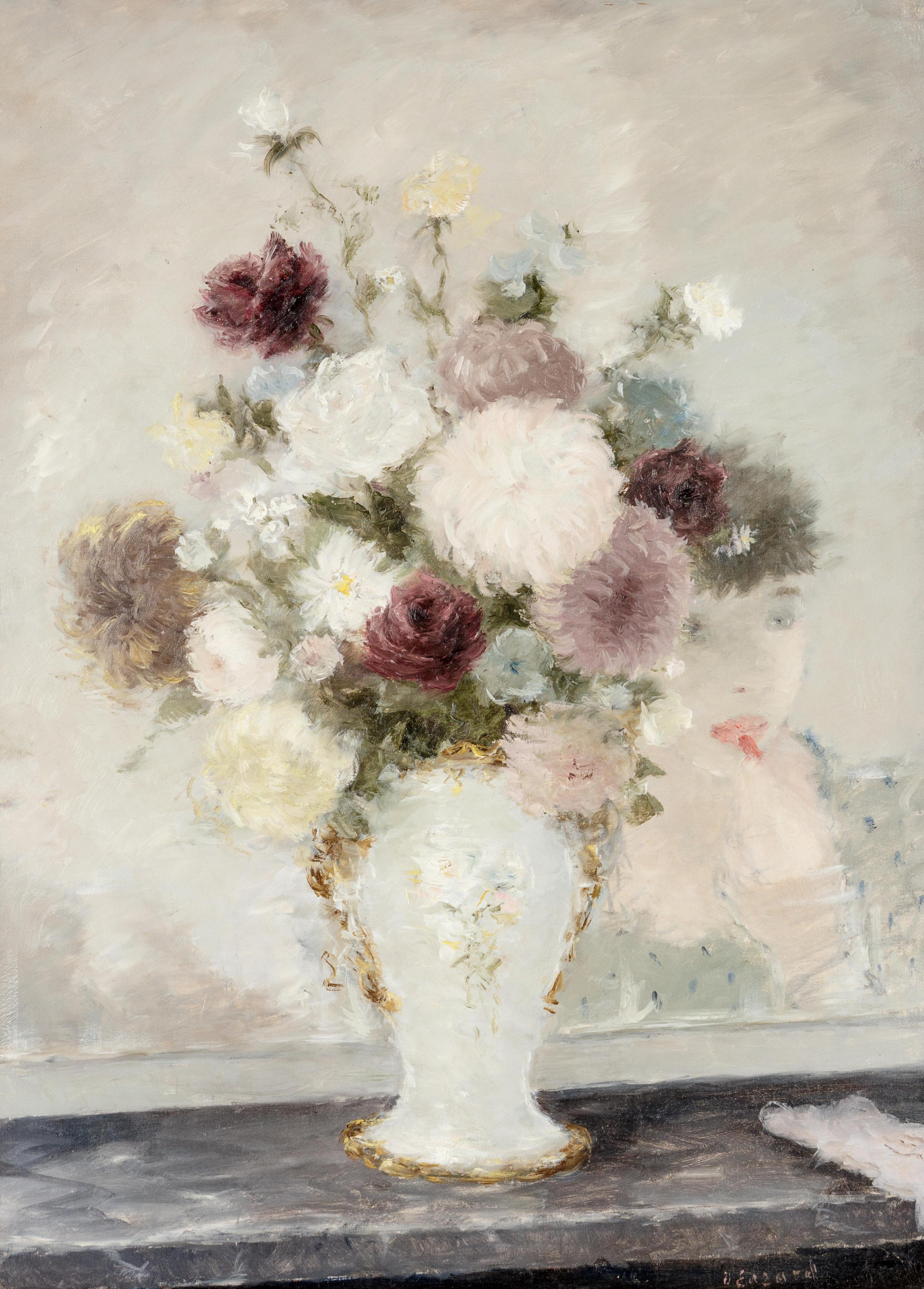 Still Life with Woman and Flowers