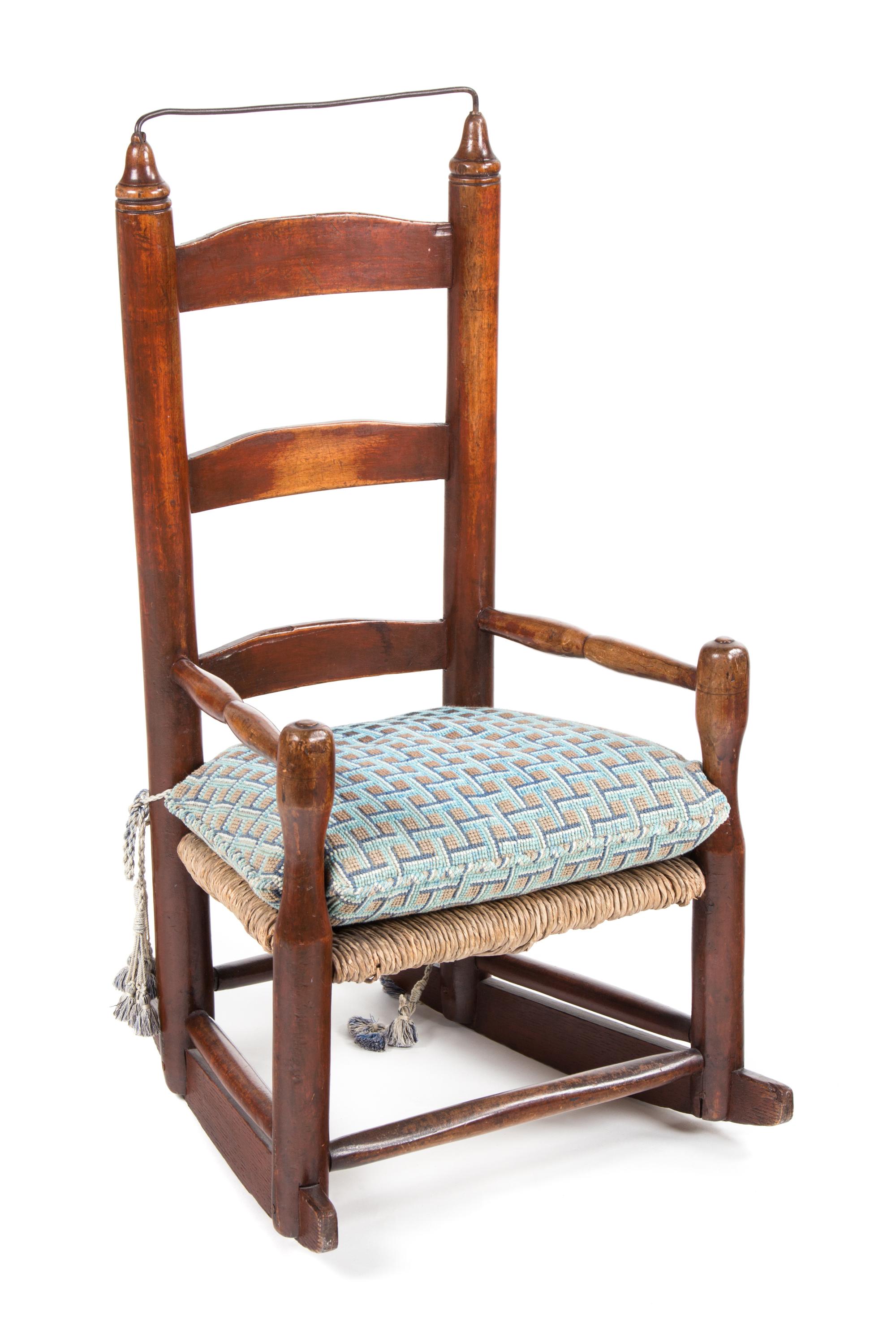An American Ladder Back Child's Rocking Chair Height 25 1/2 inches. — 19TH CENTURY