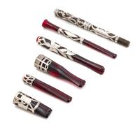 Six Silver Overlay Tobacco Holders Length of longest 5 1/5 inches.