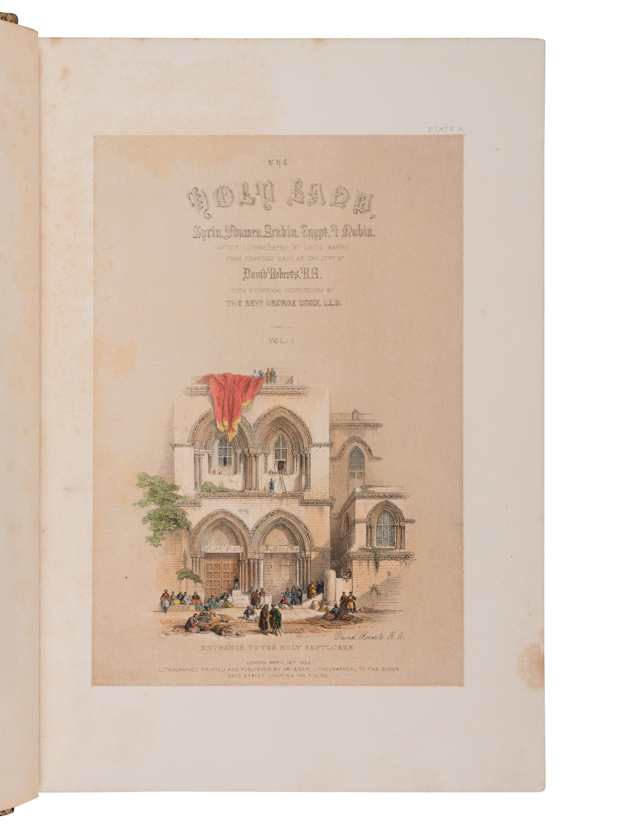 [TRAVEL & EXPLORATION]. ROBERTS, David (1796-1864). The Holy Land, Syria, Idumea, Arabia, Egypt, and Nubia . London: Day & Son, 1855-1856.