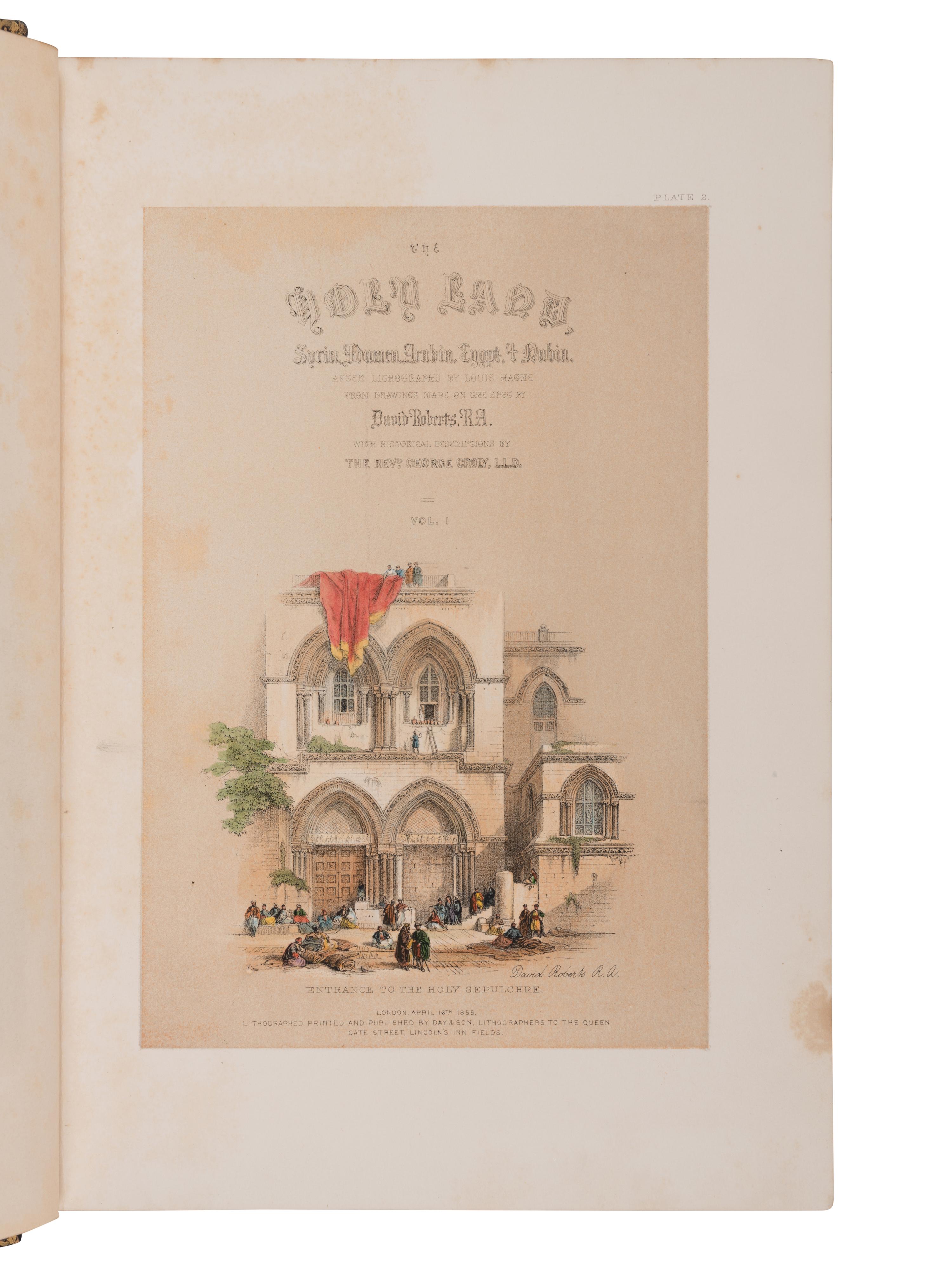 [TRAVEL & EXPLORATION]. ROBERTS, David (1796-1864). The Holy Land, Syria, Idumea, Arabia, Egypt, and Nubia . London: Day & Son, 1855-1856.