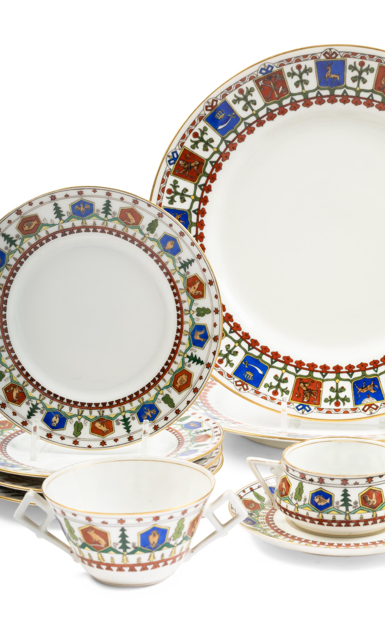 A Collection of Kornilov Bros. Porcelain Dinner Articles