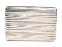 A Russian Silver, Yellow-Gold Applied and Diamond Inset Cigarette Case