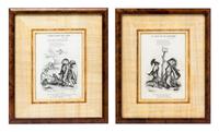 A Set of Eight French Children's Book Illustrations, , depicting various nursery tales.
