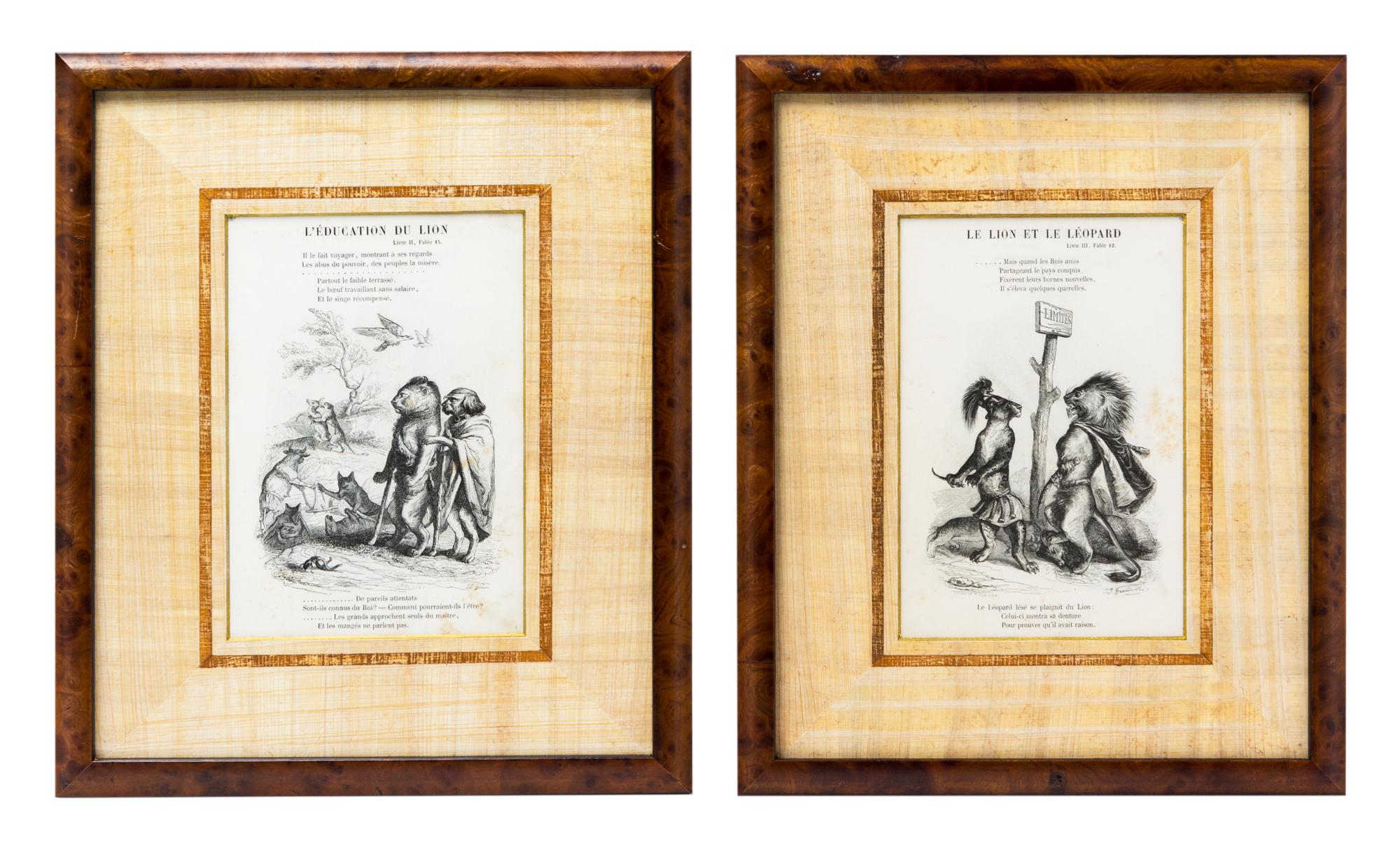 A Set of Eight French Children's Book Illustrations, , depicting various nursery tales.