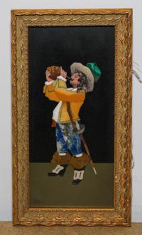 A Framed Italian Pietra Dura Panel Height of plaque 6 7/8 x width 3 1/8 inches. — FIRST HALF 20TH CENTURY