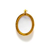 A Neoclassical Gold and Shell Cameo Pendant with Saint George Slaying the Dragon