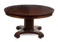 An American Empire Mahogany Extension Table Height 29 x diameter 54 inches. — 19TH CENTURY