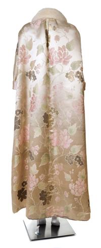 A Nina Ricci Silk Emperor's Cape with Fur Trim, No size.