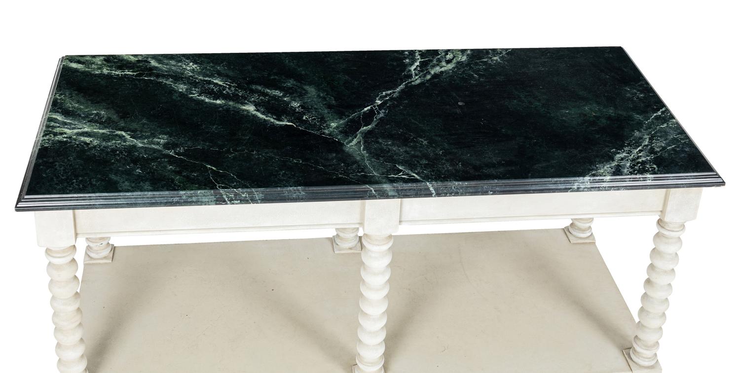 An Italian Baroque Style Painted Faux Marble-Top Console Table