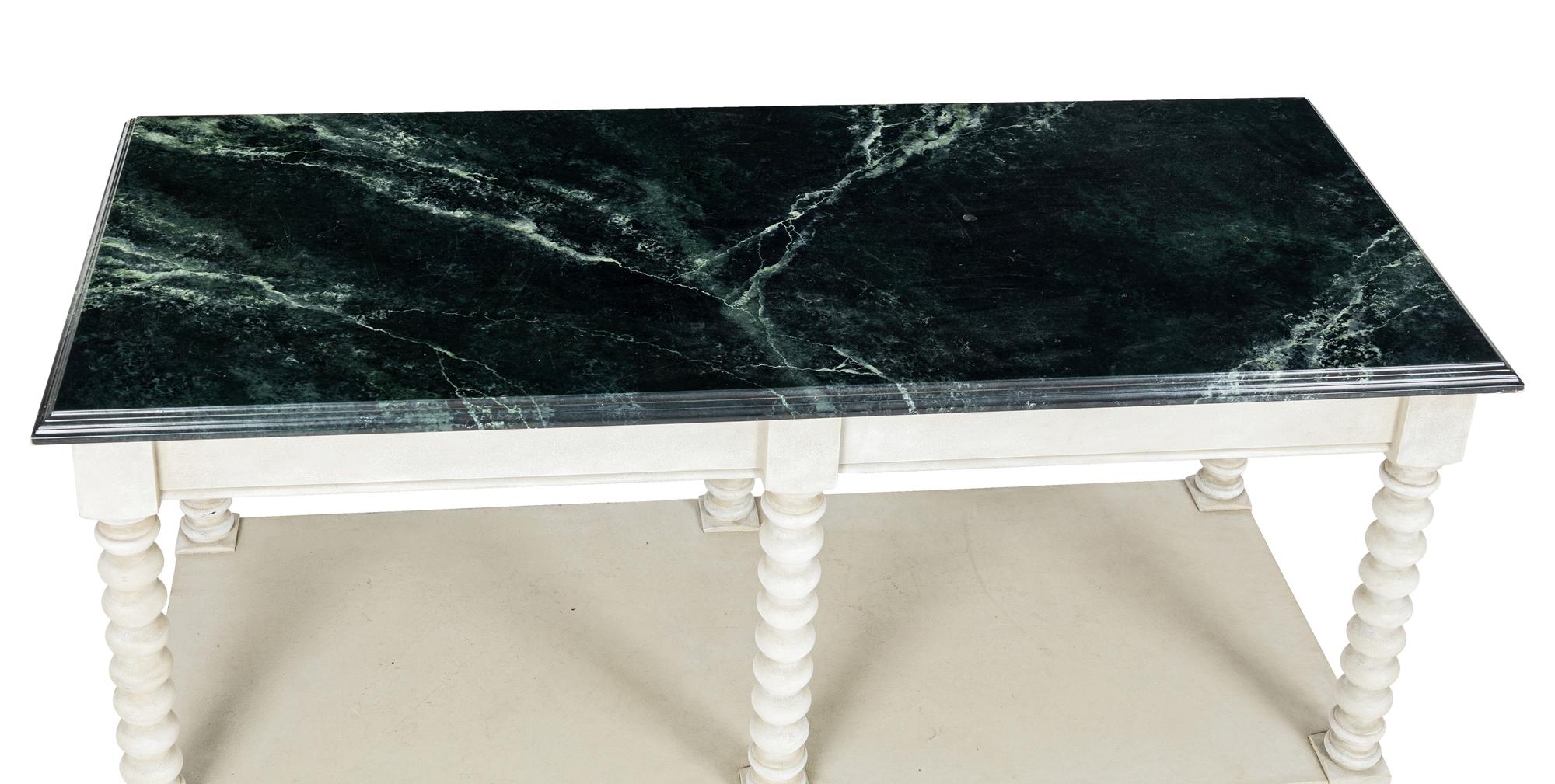 An Italian Baroque Style Painted Faux Marble-Top Console Table