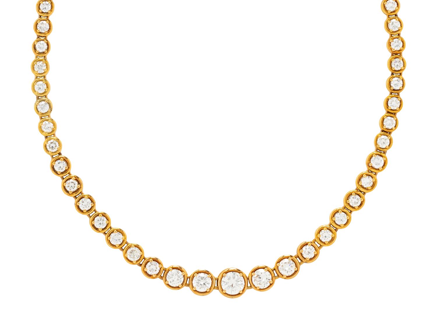 YELLOW GOLD AND DIAMOND RIVIÈRE NECKLACE