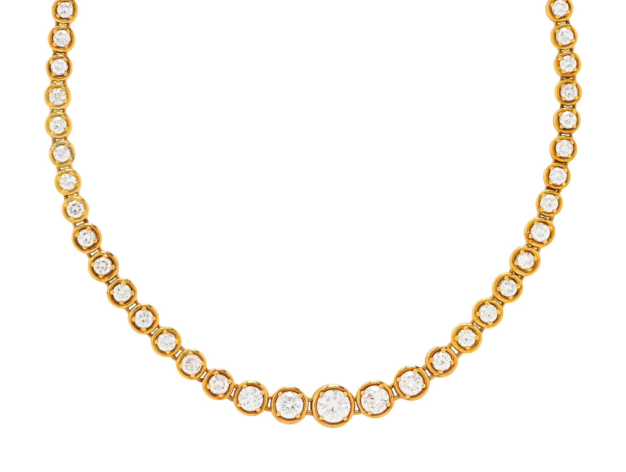 YELLOW GOLD AND DIAMOND RIVIÈRE NECKLACE