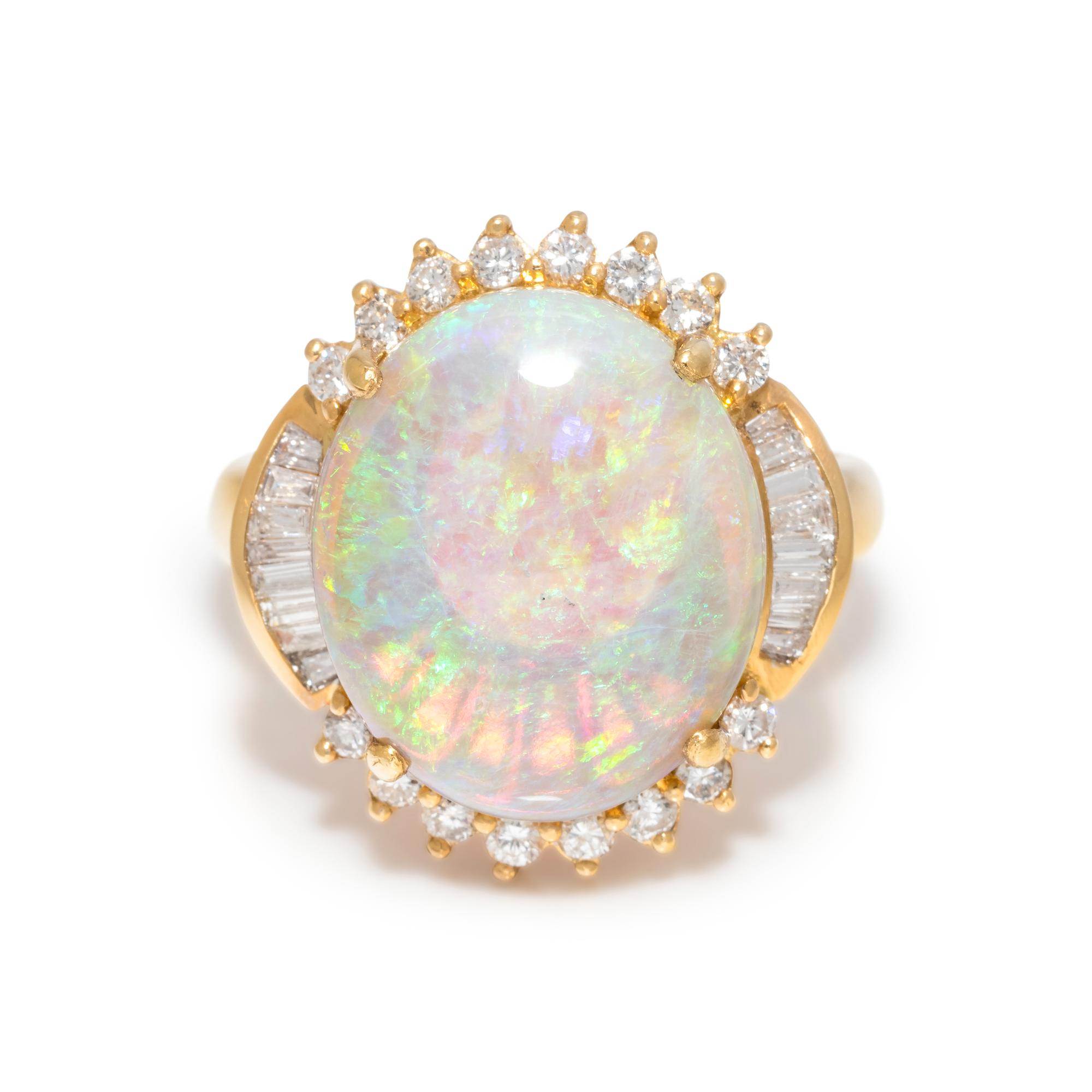 OPAL AND DIAMOND RING