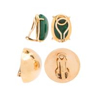 COLLECTION OF YELLOW GOLD EARCLIPS