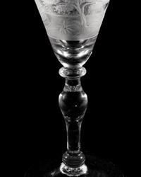 A Dutch Engraved Glass Wine Glass