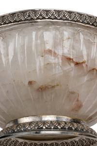 A Fluted Rock Crystal and Silver Mounted Bowl