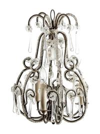 A French Beaded Cast Metal Chandelier in the Style of Maison Baguès