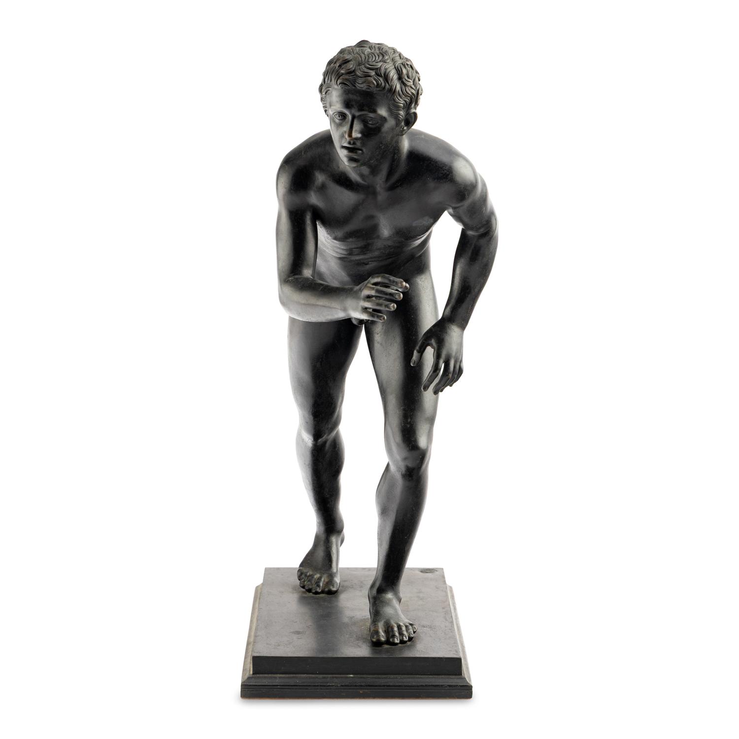 A Neapolitan Grand Tour Bronze Figure of a Runner