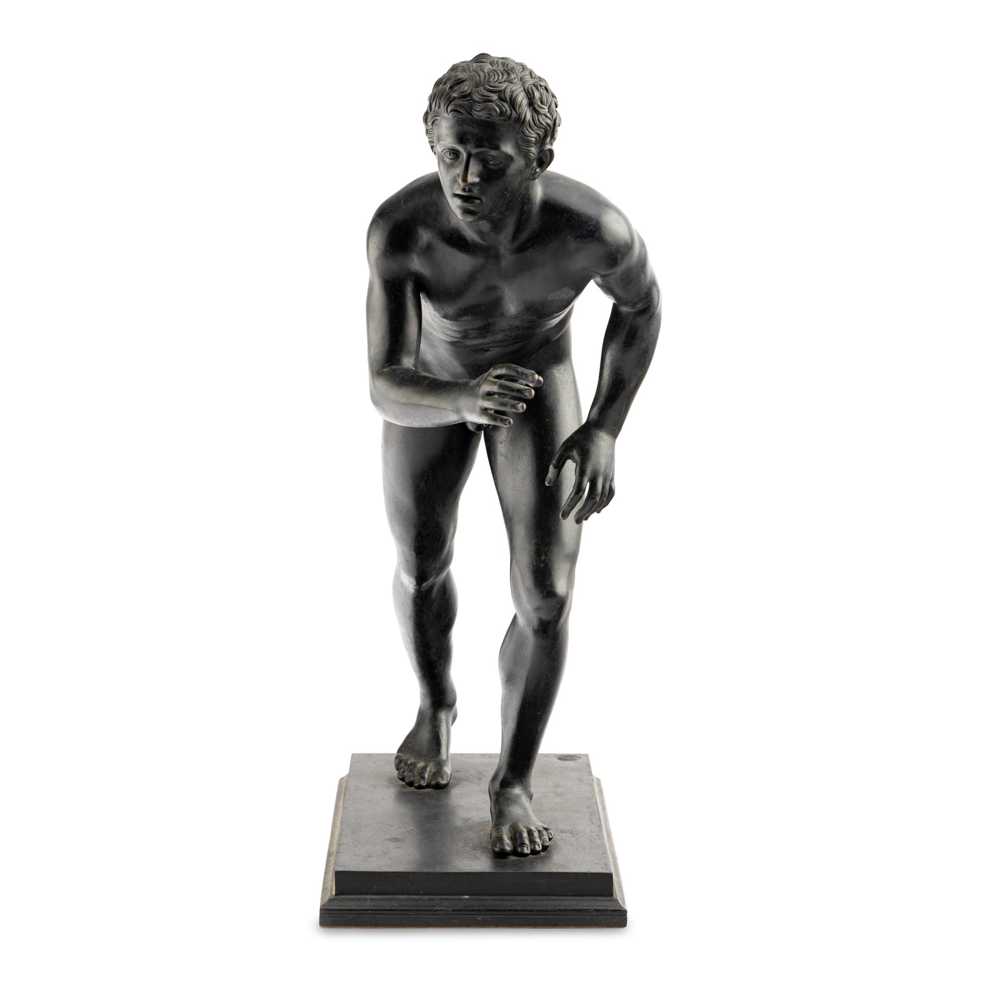 A Neapolitan Grand Tour Bronze Figure of a Runner