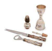 A Group of Four Tiffany & Co. Silver Bamboo Pattern Bar Articles