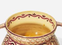 A Wedgwood Caneware Copper Lustre Decorated Handled Vase, UK, circa 1925