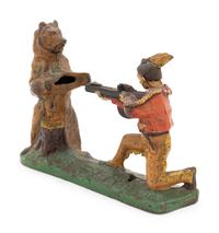 A J. & E. Stevens Indian and the Bear Mechanical Bank