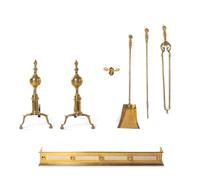 A Pair of Federal Brass Andirons