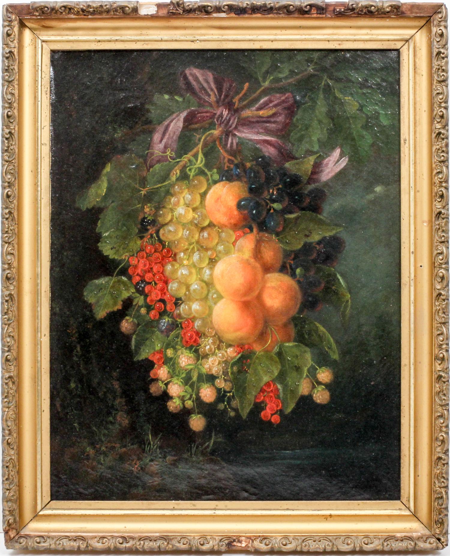 Flemish or Dutch School, (19th century), Still Life with Grapes and Apricots