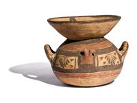 A Daunian Painted Terracotta Funnel Krater