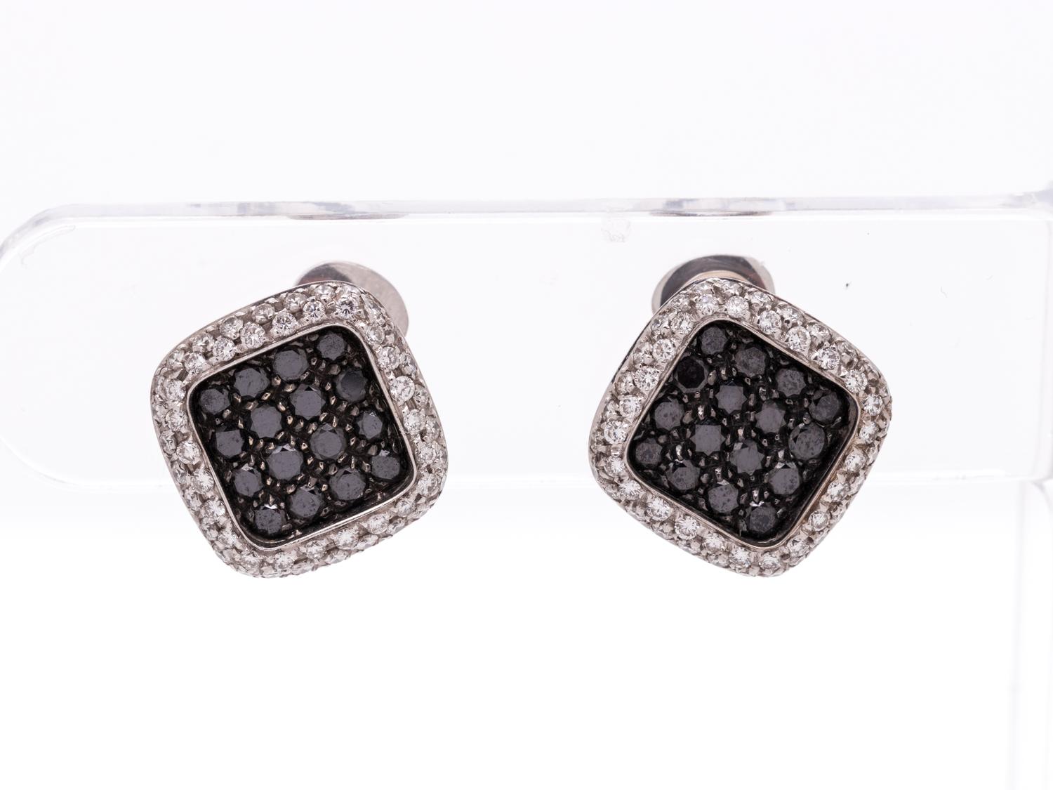 DIAMOND AND BLACK DIAMOND EARCLIPS