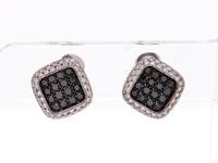 DIAMOND AND BLACK DIAMOND EARCLIPS