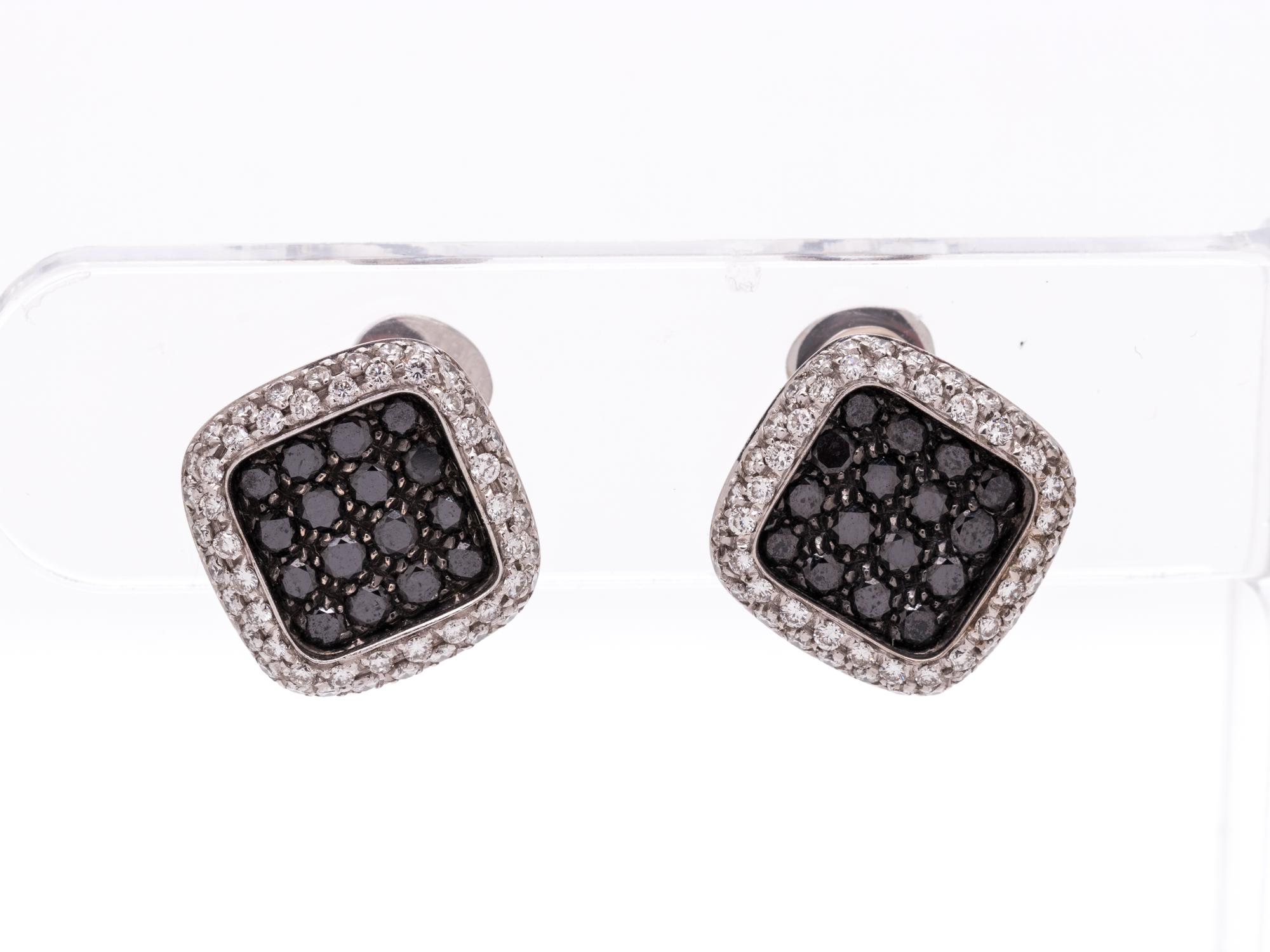 DIAMOND AND BLACK DIAMOND EARCLIPS