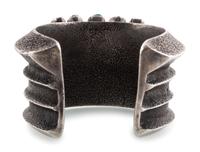 Navajo Heavy Tufa Cast Silver and Turquoise Cuff Bracelet