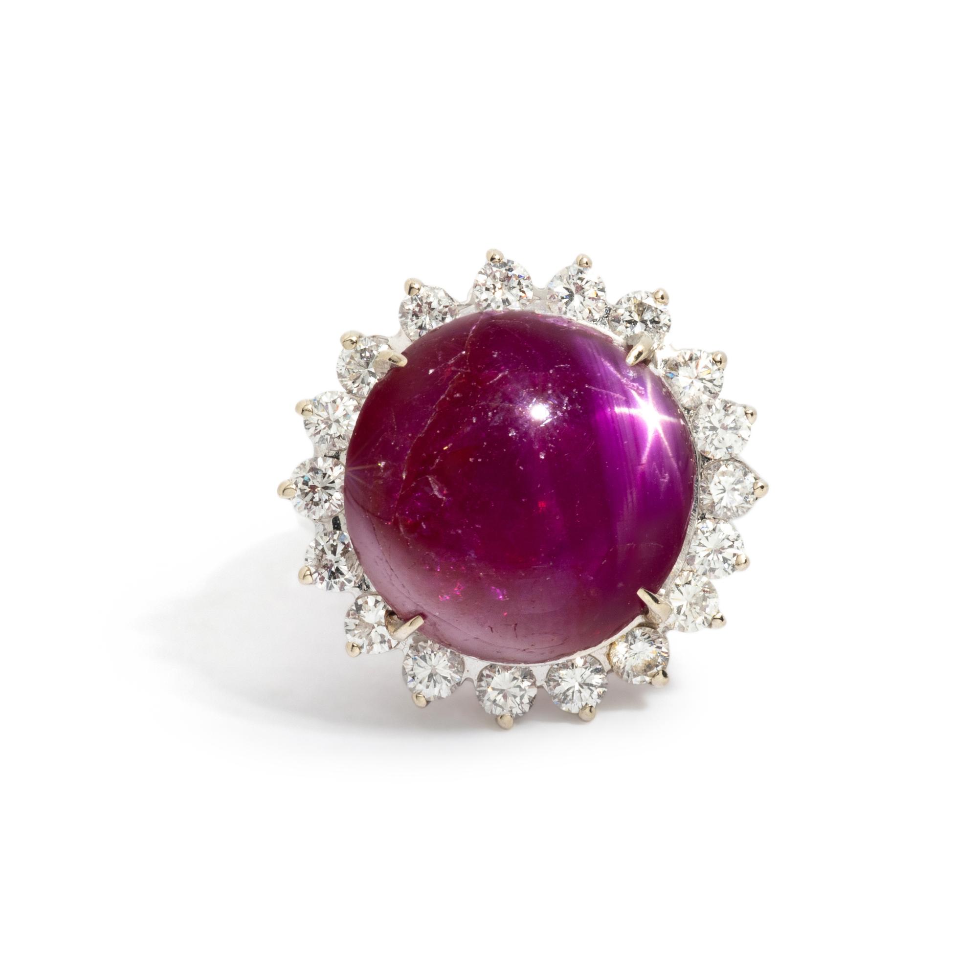 STAR RUBY AND DIAMOND RING
