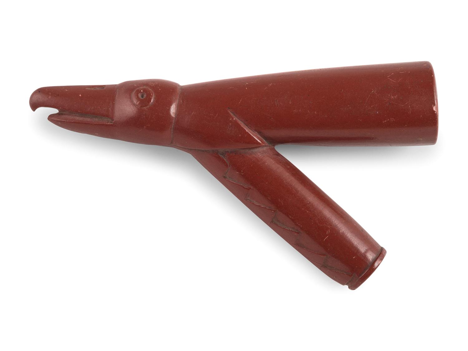 Plains Catlinite Pipe Bowl, with Eagle Head