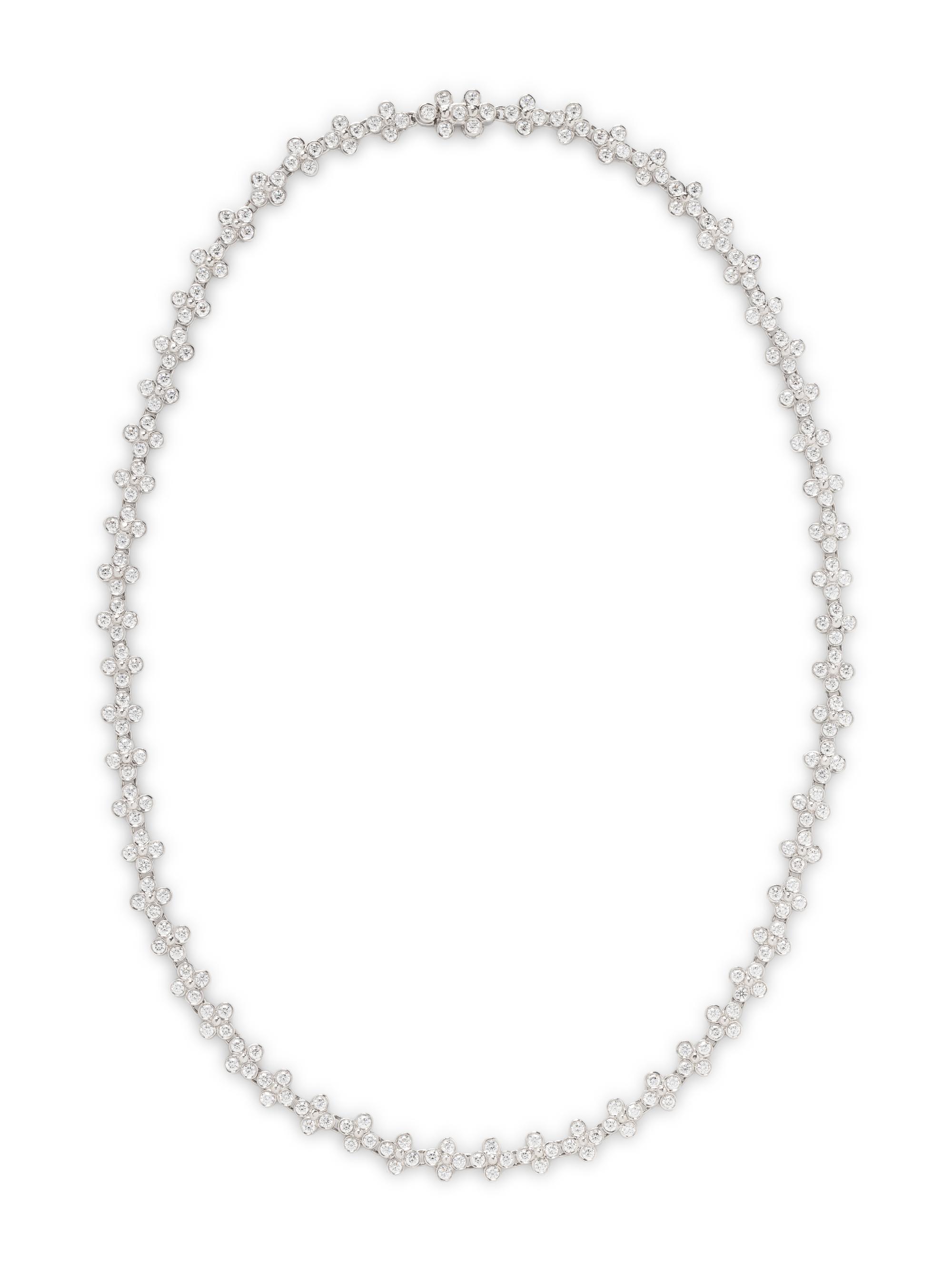 TIFFANY & CO., DIAMOND AND PLATINUM 'LACE' NECKLACE